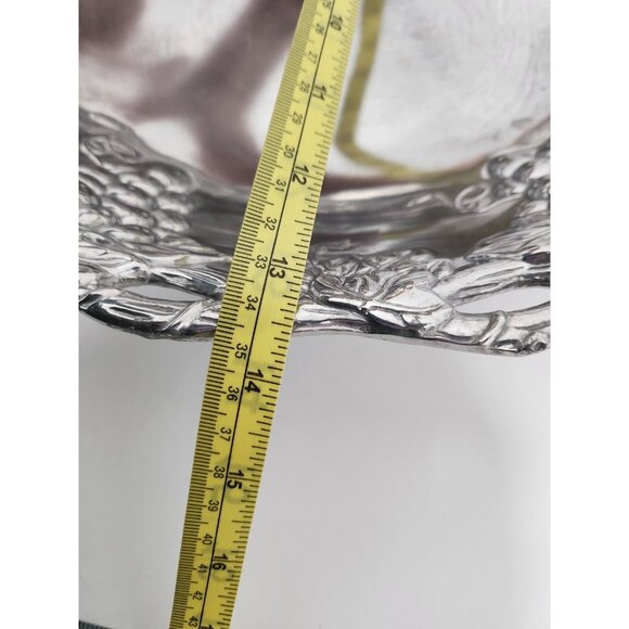 Bella Vineyard Silver Plated Grapevine Design Large Salad Serving Bowl Round - Picture 8 of 9